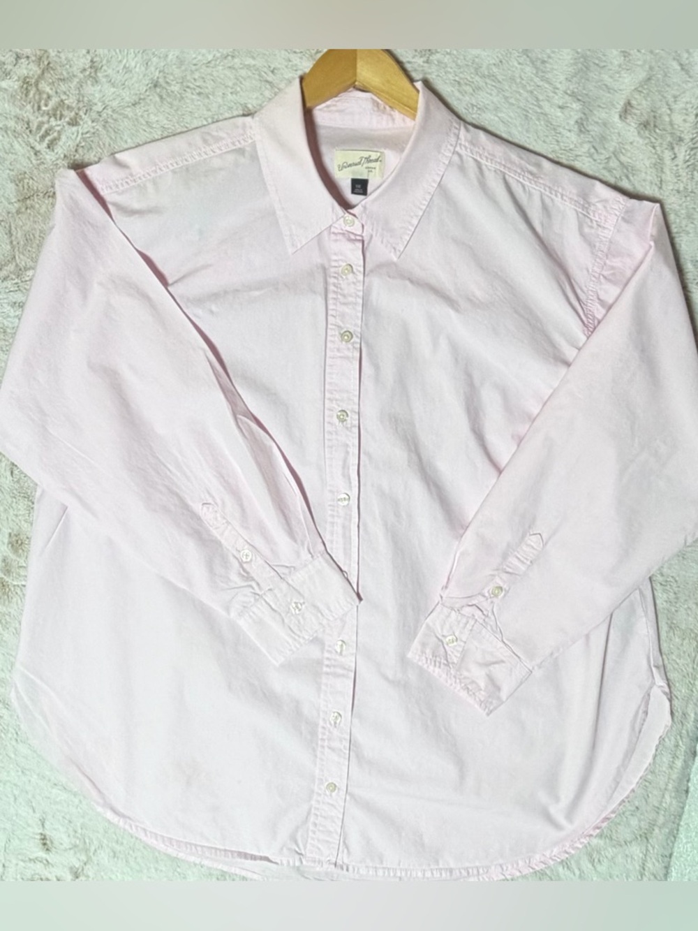 Oversized Long Sleeve Collared Button-Down Universal Thread Baby Pink XXL